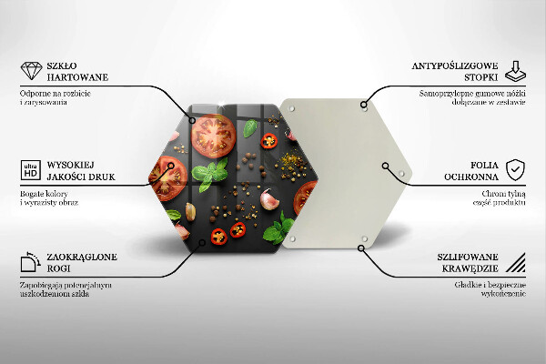 Glass chopping board Tomatoes and spices