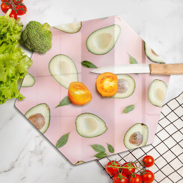 Chopping board glass Avocado pattern