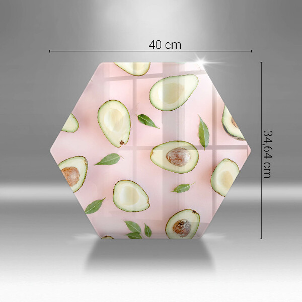 Chopping board glass Avocado pattern