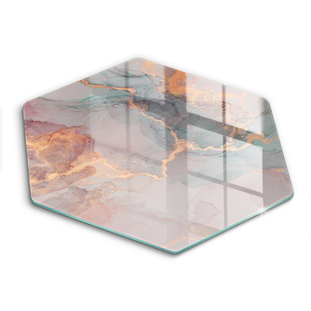 Chopping board glass Marble with gold