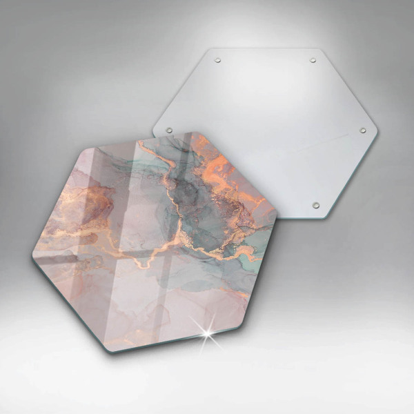 Chopping board glass Marble with gold