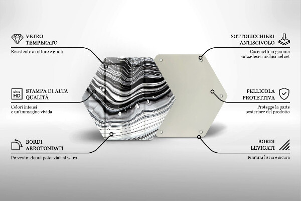 Chopping board glass Ink abstraction