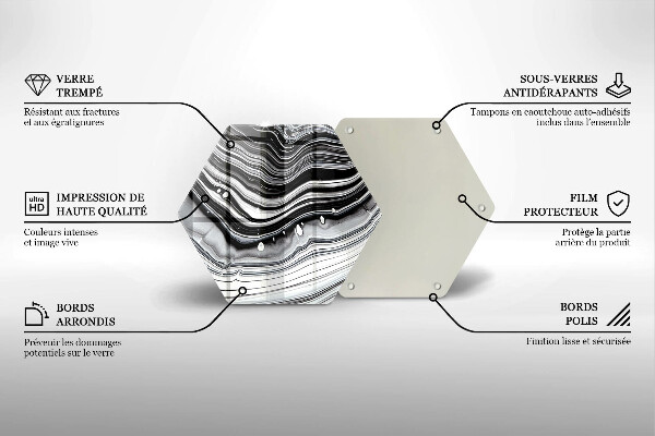 Chopping board glass Ink abstraction