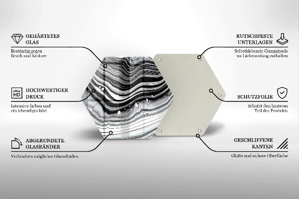 Chopping board glass Ink abstraction