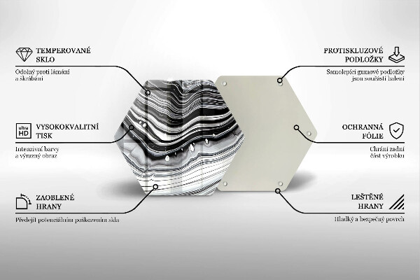 Chopping board glass Ink abstraction