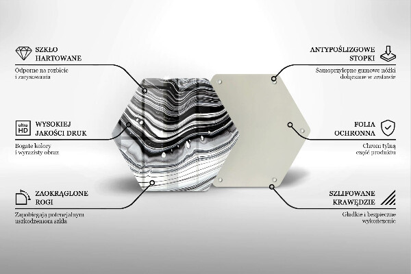 Chopping board glass Ink abstraction