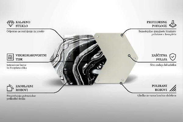 Chopping board glass Ink abstraction