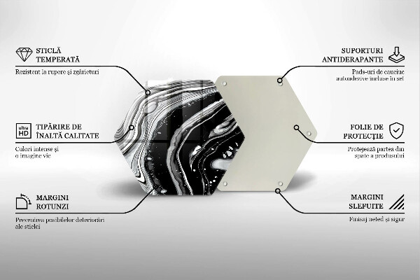 Chopping board glass Ink abstraction