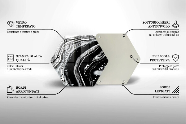 Chopping board glass Ink abstraction