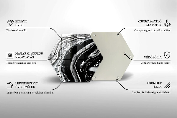 Chopping board glass Ink abstraction