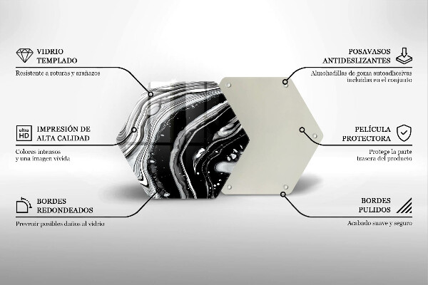 Chopping board glass Ink abstraction