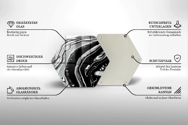 Chopping board glass Ink abstraction