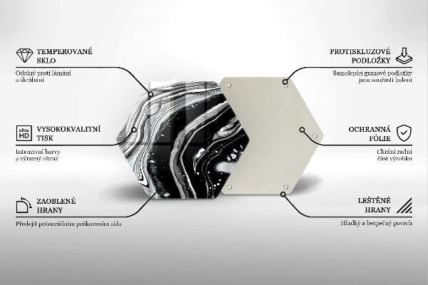 Chopping board glass Ink abstraction