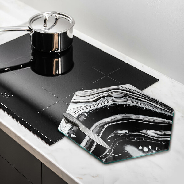 Chopping board glass Ink abstraction