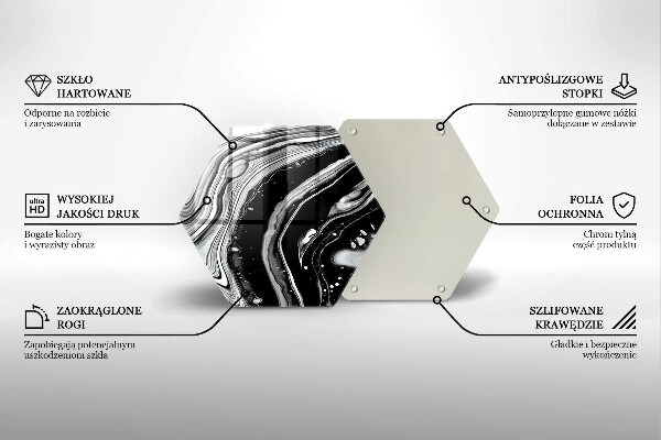 Chopping board glass Ink abstraction