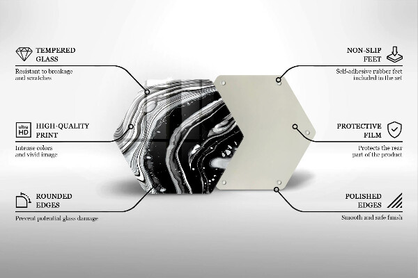 Chopping board glass Ink abstraction