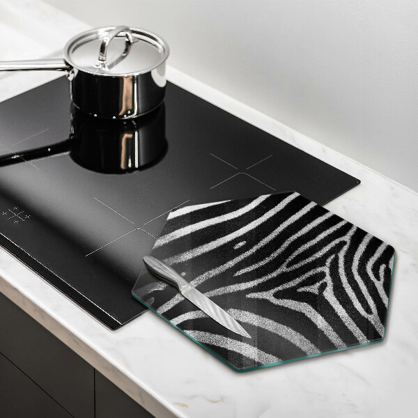 Chopping board glass Zebra stripes