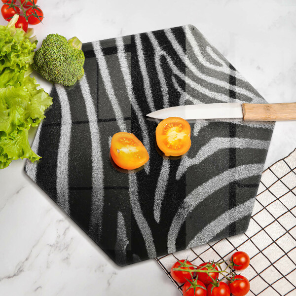 Chopping board glass Zebra stripes