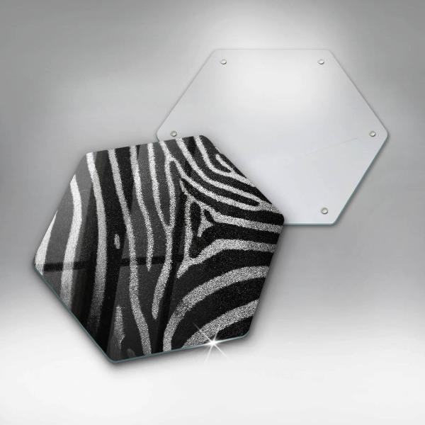 Chopping board glass Zebra stripes