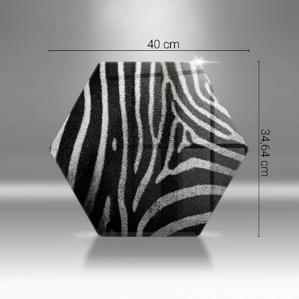 Chopping board glass Zebra stripes