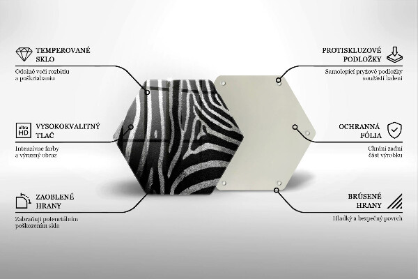 Chopping board glass Zebra stripes