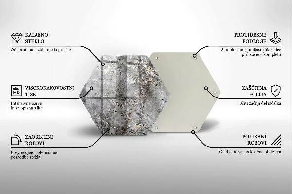 Chopping board glass Stone texture