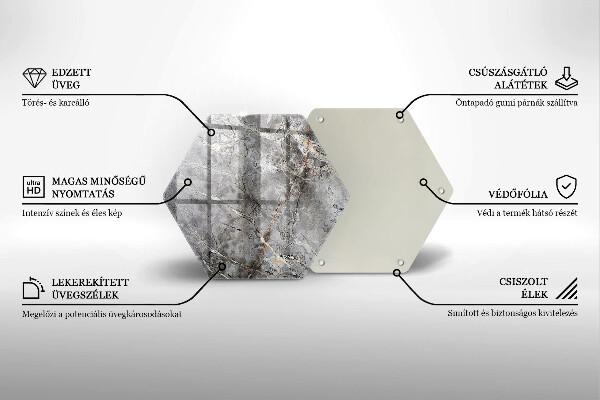 Chopping board glass Stone texture