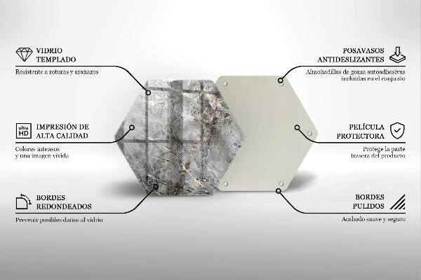 Chopping board glass Stone texture