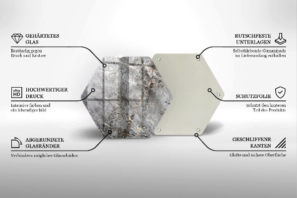 Chopping board glass Stone texture