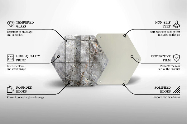 Chopping board glass Stone texture