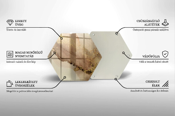 Chopping board glass Abstraction gold