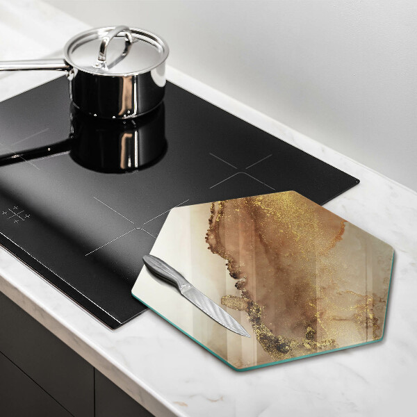 Chopping board glass Abstraction gold