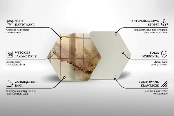 Chopping board glass Abstraction gold