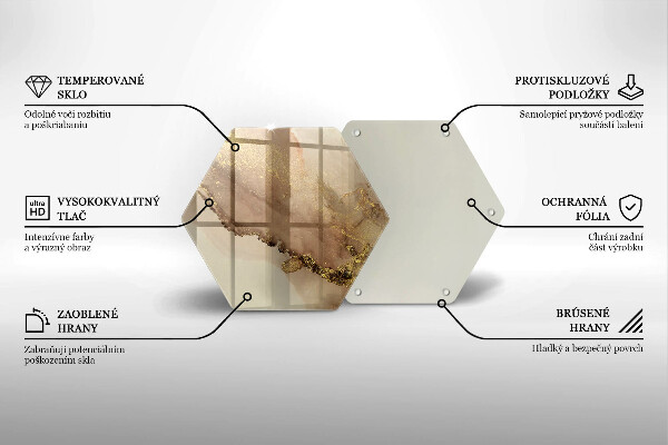 Chopping board glass Abstraction gold