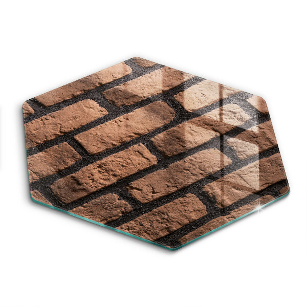 Chopping board glass Brick wall