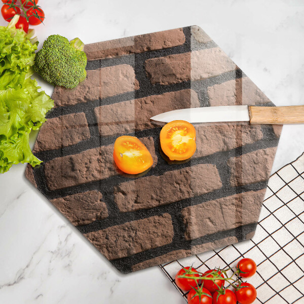 Chopping board glass Brick wall