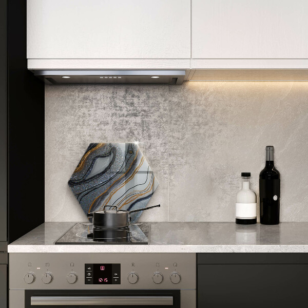 Chopping board glass Rock with gold