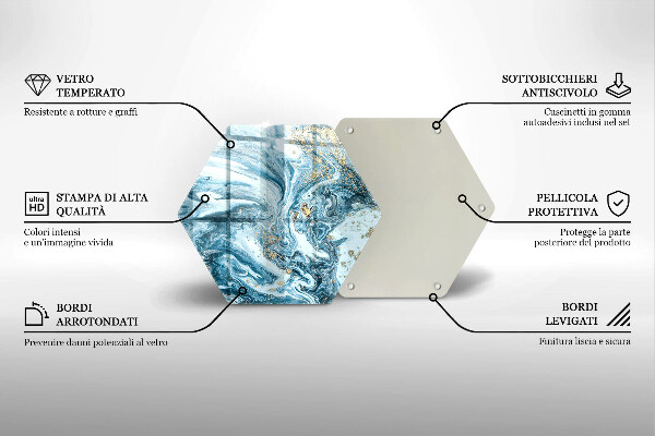 Chopping board glass Structure with gold