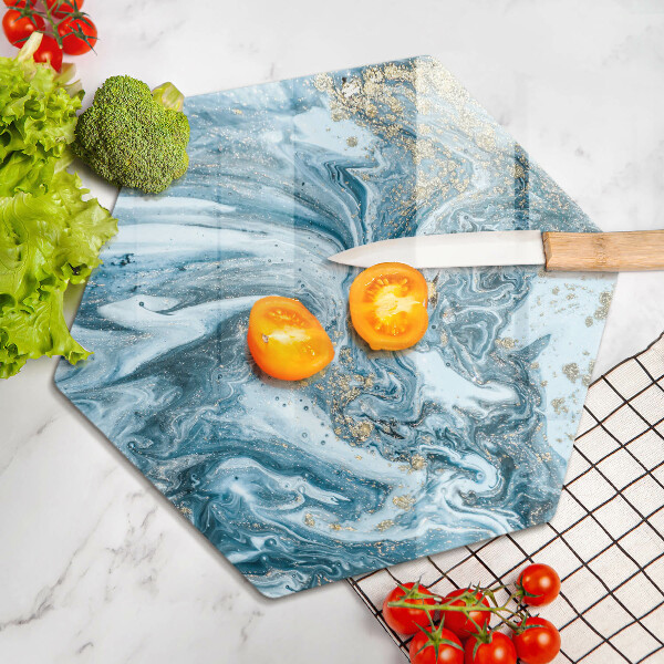 Chopping board glass Structure with gold