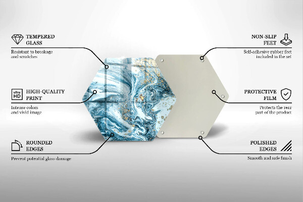 Chopping board glass Structure with gold