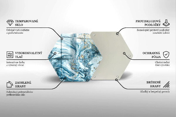 Chopping board glass Structure with gold