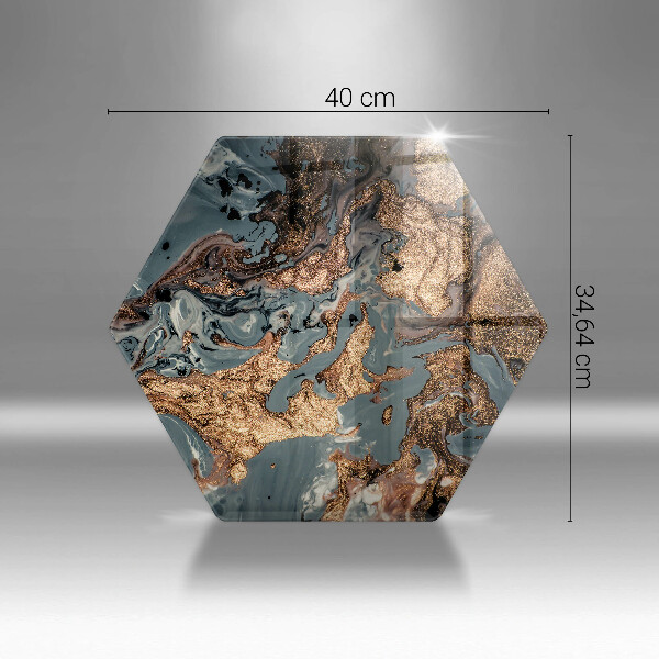 Chopping board glass Golden Rock structure