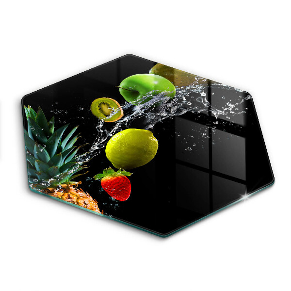 Glass kitchen board Fruits in water