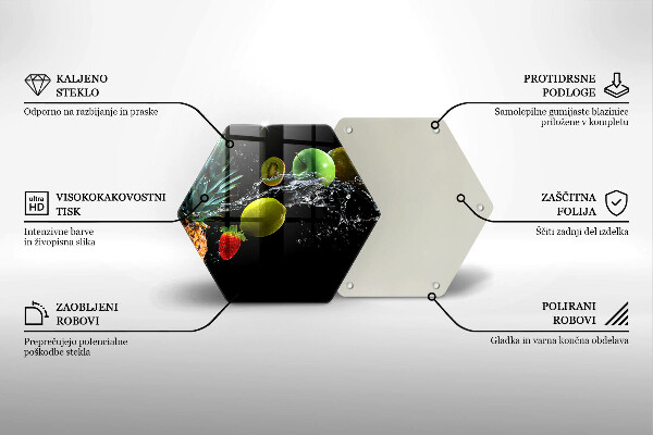 Glass kitchen board Fruits in water