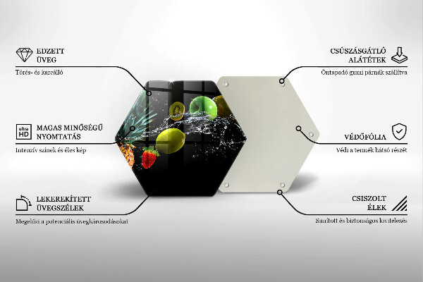 Glass kitchen board Fruits in water