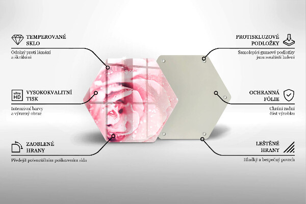 Chopping board glass Rosa drops and rose flower