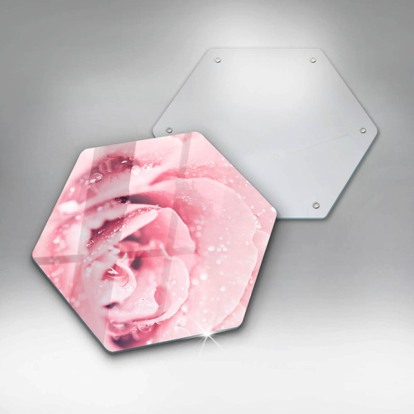 Chopping board glass Rosa drops and rose flower