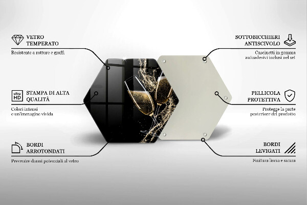 Chopping board glass Champagne glasses