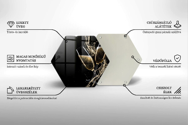 Chopping board glass Champagne glasses