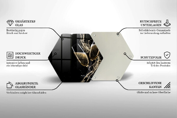 Chopping board glass Champagne glasses